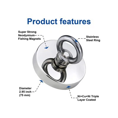 1300 LBS/590 Kg 단면-당김력 강력한 네오디뮴 자석 낚시 도구